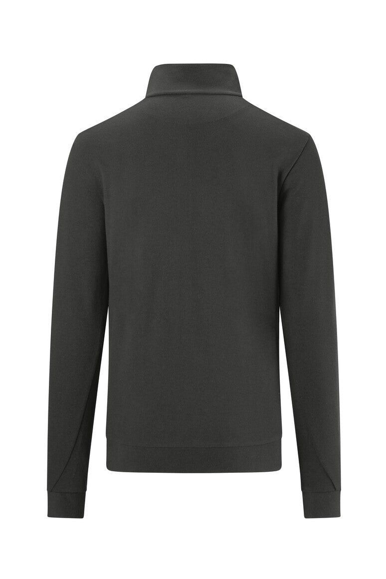 HAKRO Zip-Longsleeve Piqué MIKRALINAR ECO karbongrau