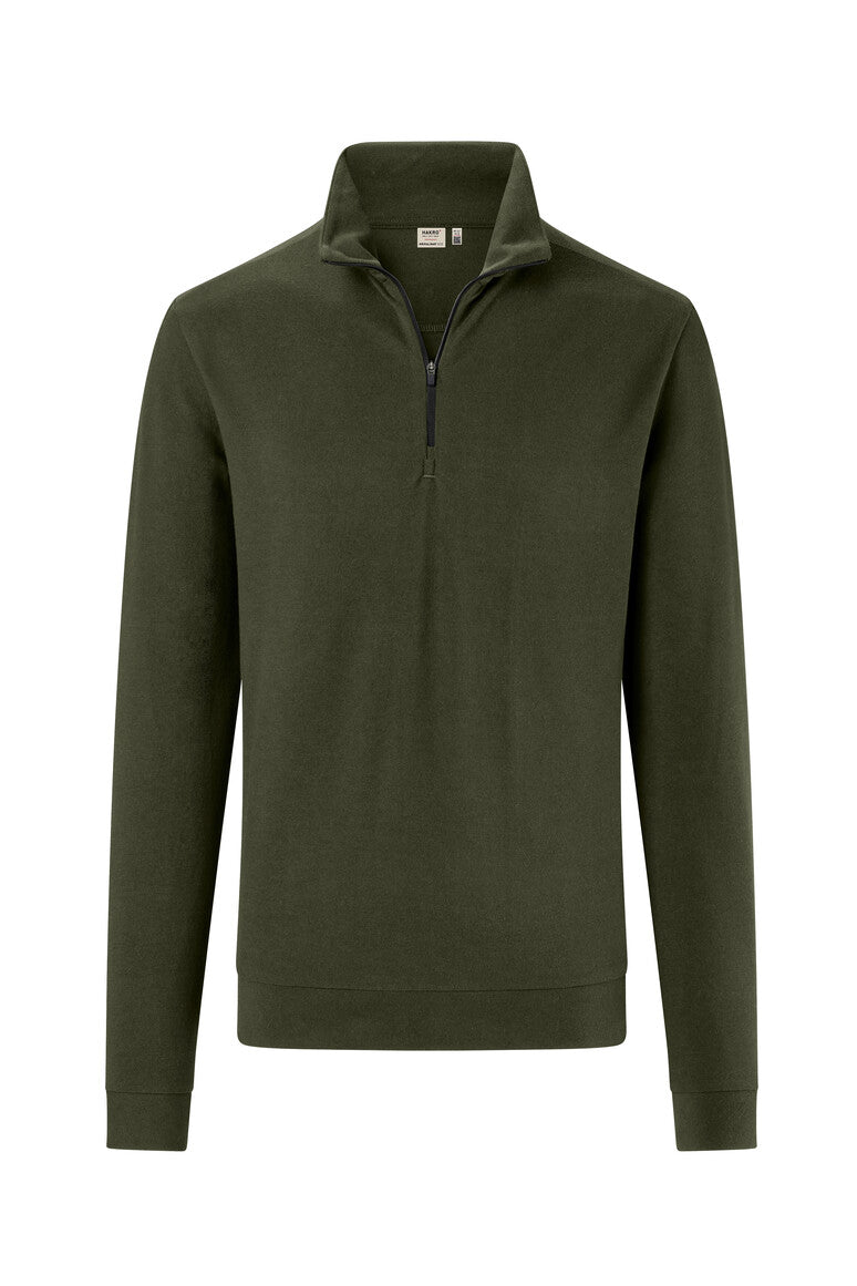 HAKRO Zip-Longsleeve Piqué MIKRALINAR ECO olive