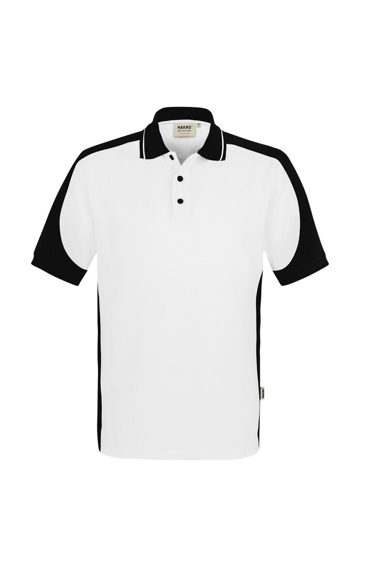HAKRO Poloshirt Contrast  MIKRALINAR ECO weiß/schwarz
