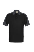HAKRO Poloshirt Contrast  MIKRALINAR ECO schwarz/karbongrau