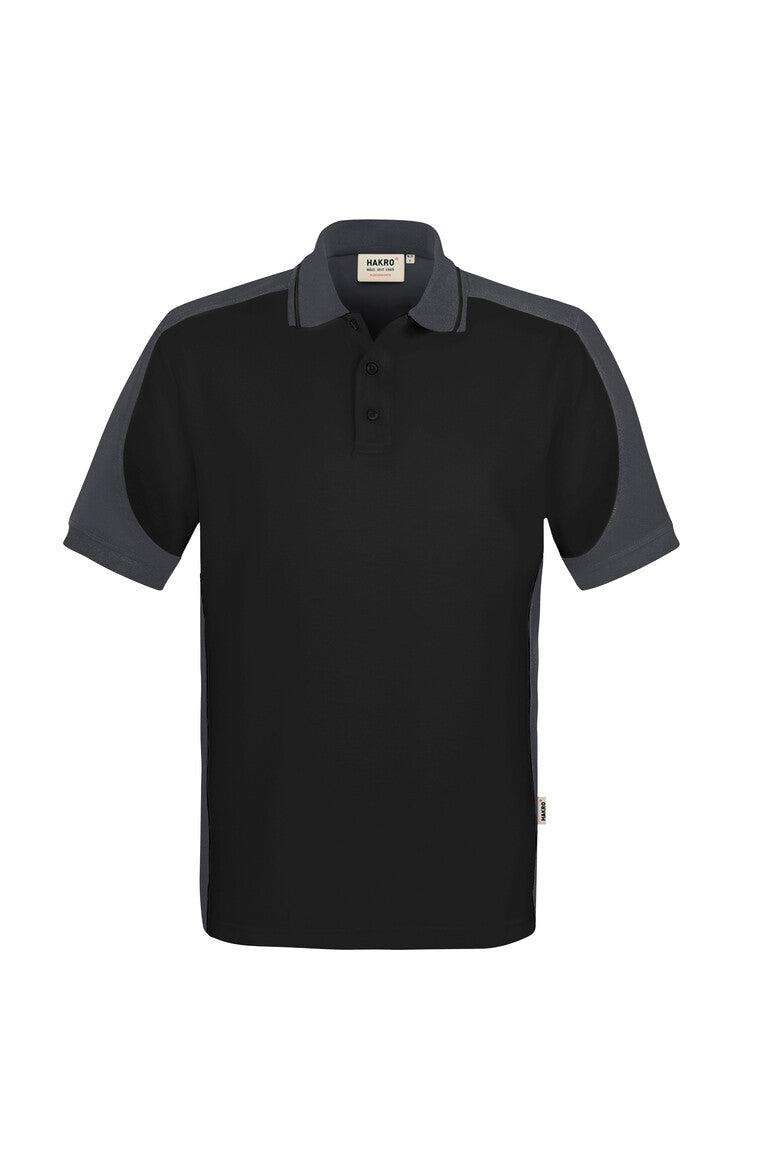 HAKRO Poloshirt Contrast  MIKRALINAR ECO schwarz/karbongrau