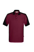 HAKRO Poloshirt Contrast  MIKRALINAR ECO weinrot/schwarz