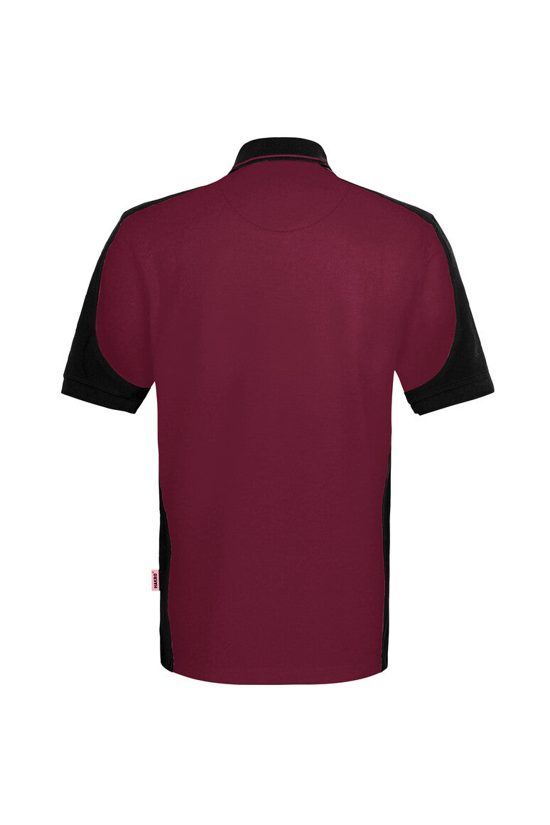 HAKRO Poloshirt Contrast  MIKRALINAR ECO weinrot/schwarz