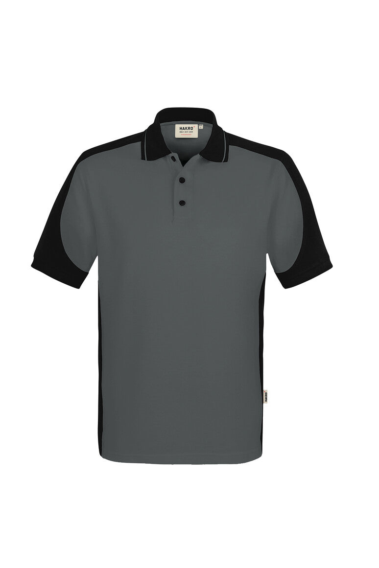 HAKRO Poloshirt Contrast  MIKRALINAR ECO anthrazit/schwarz