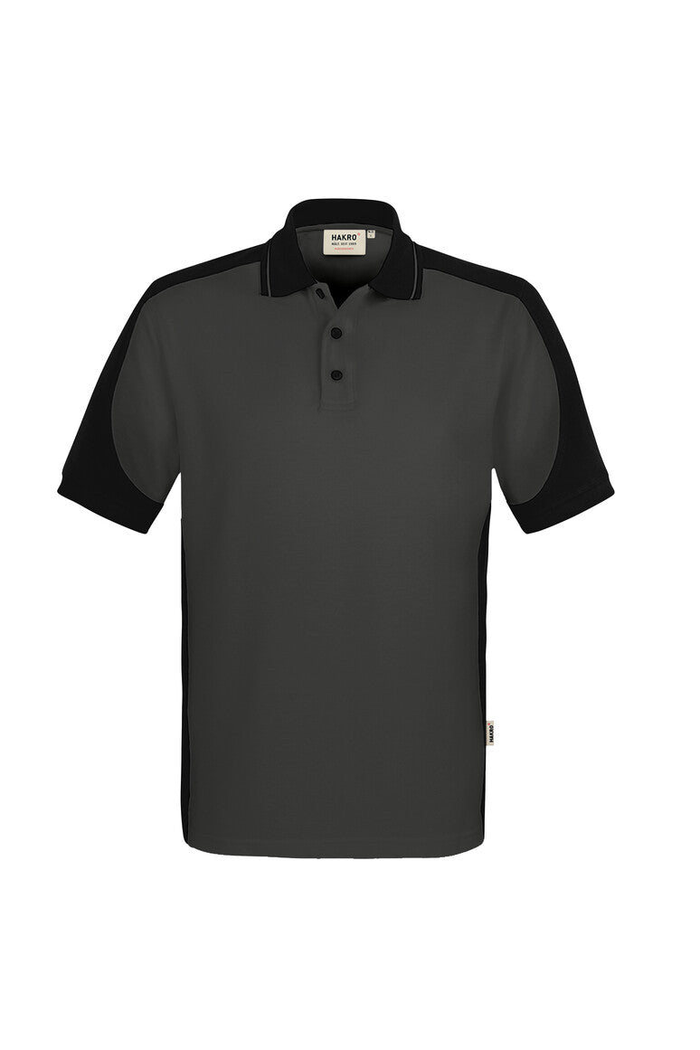 HAKRO Poloshirt Contrast  MIKRALINAR ECO karbongrau/schwarz