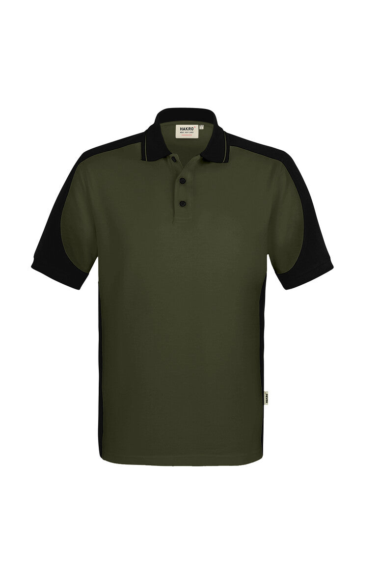 HAKRO Poloshirt Contrast  MIKRALINAR ECO olive/schwarz