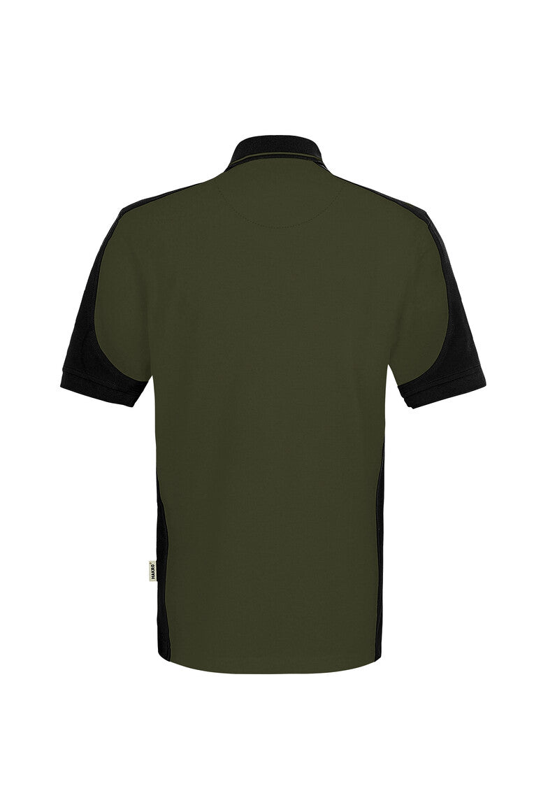 HAKRO Poloshirt Contrast  MIKRALINAR ECO olive/schwarz