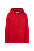 HAKRO Kinder Kapuzen-Sweatshirt Bio-Baumwolle rot