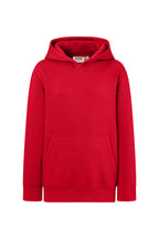 HAKRO Kinder Kapuzen-Sweatshirt Bio-Baumwolle rot