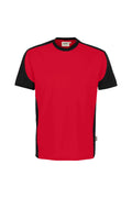 HAKRO T-Shirt Contrast MIKRALINAR ECO rot/schwarz