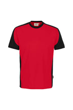 HAKRO T-Shirt Contrast MIKRALINAR ECO rot/schwarz