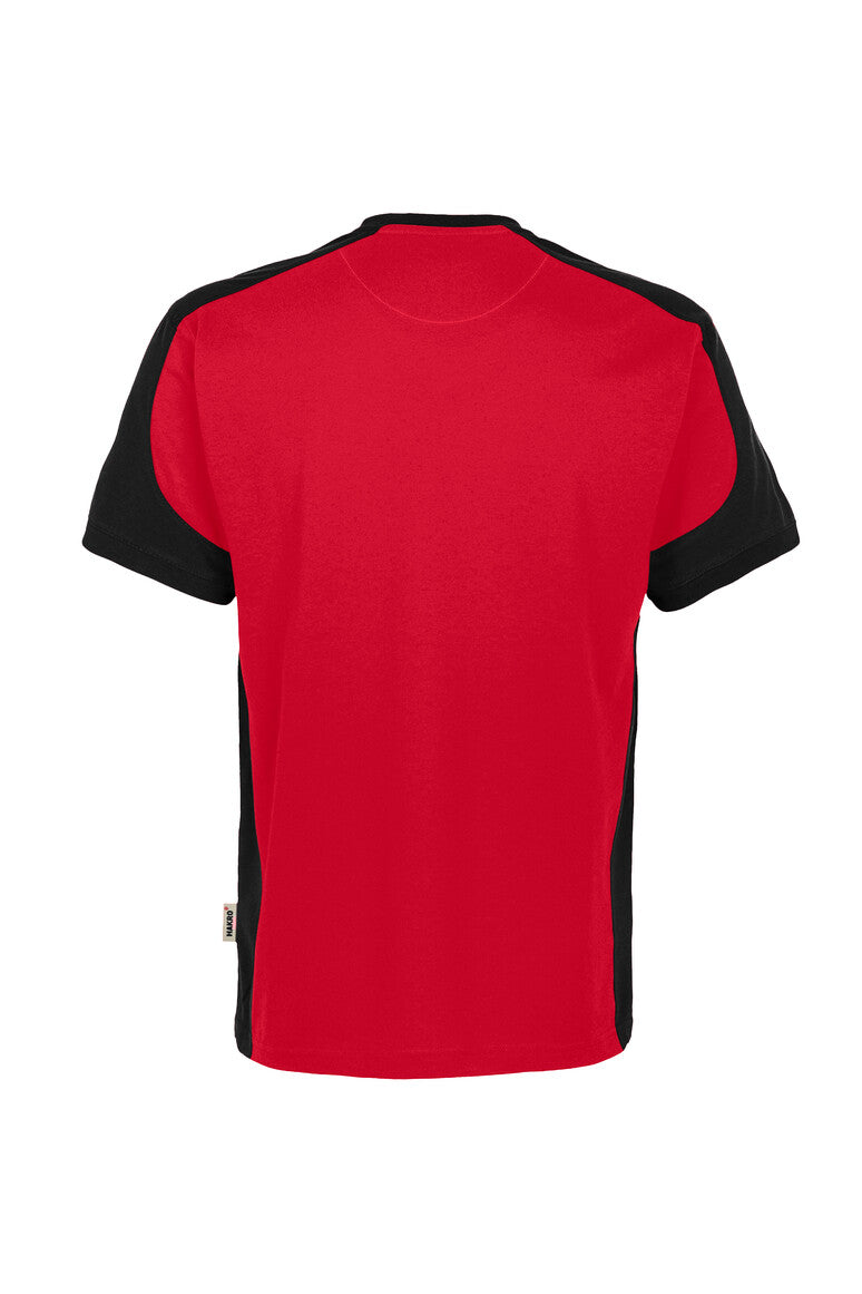 HAKRO T-Shirt Contrast MIKRALINAR ECO rot/schwarz