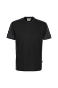 HAKRO T-Shirt Contrast MIKRALINAR ECO schwarz/karbongrau