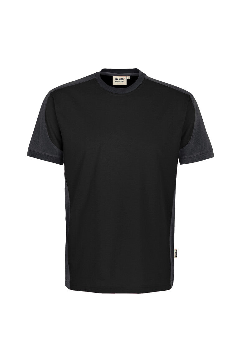 HAKRO T-Shirt Contrast MIKRALINAR ECO schwarz/karbongrau
