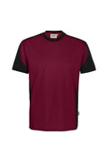 HAKRO T-Shirt Contrast MIKRALINAR ECO weinrot/schwarz