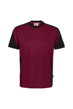 HAKRO T-Shirt Contrast MIKRALINAR ECO weinrot/schwarz