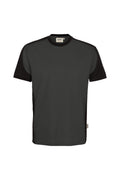 HAKRO T-Shirt Contrast MIKRALINAR ECO karbongrau/schwarz