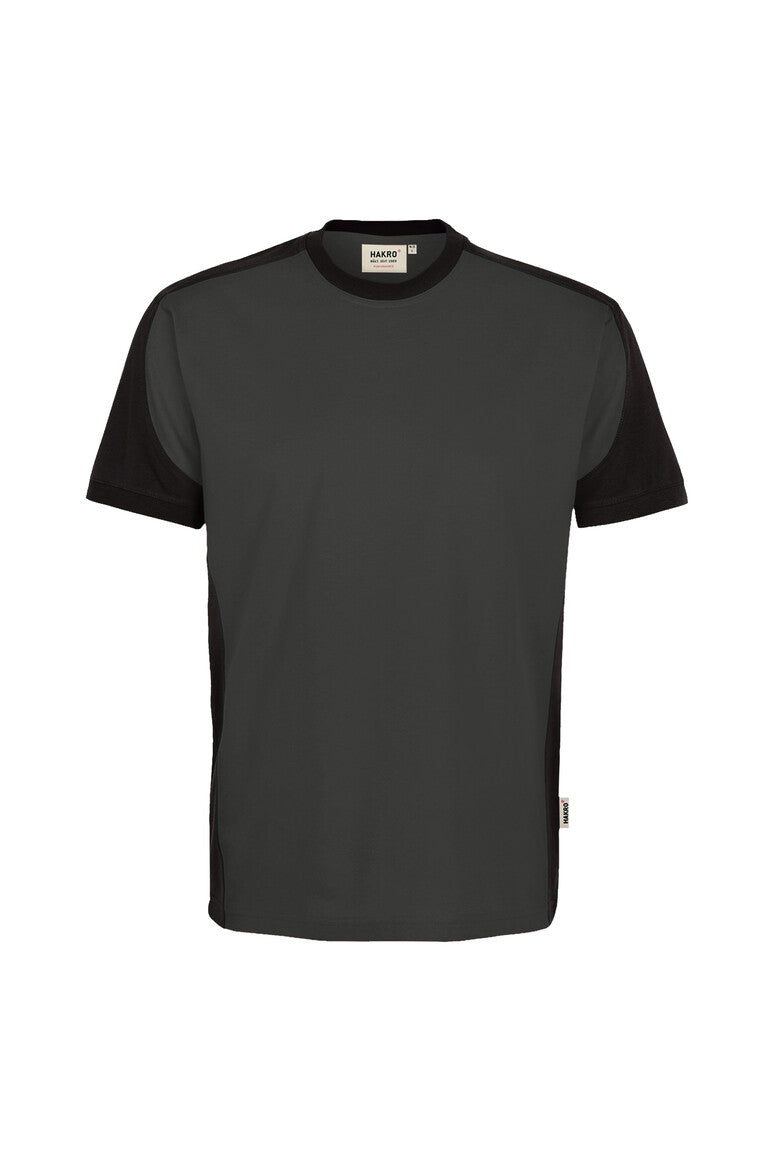 HAKRO T-Shirt Contrast MIKRALINAR ECO karbongrau/schwarz