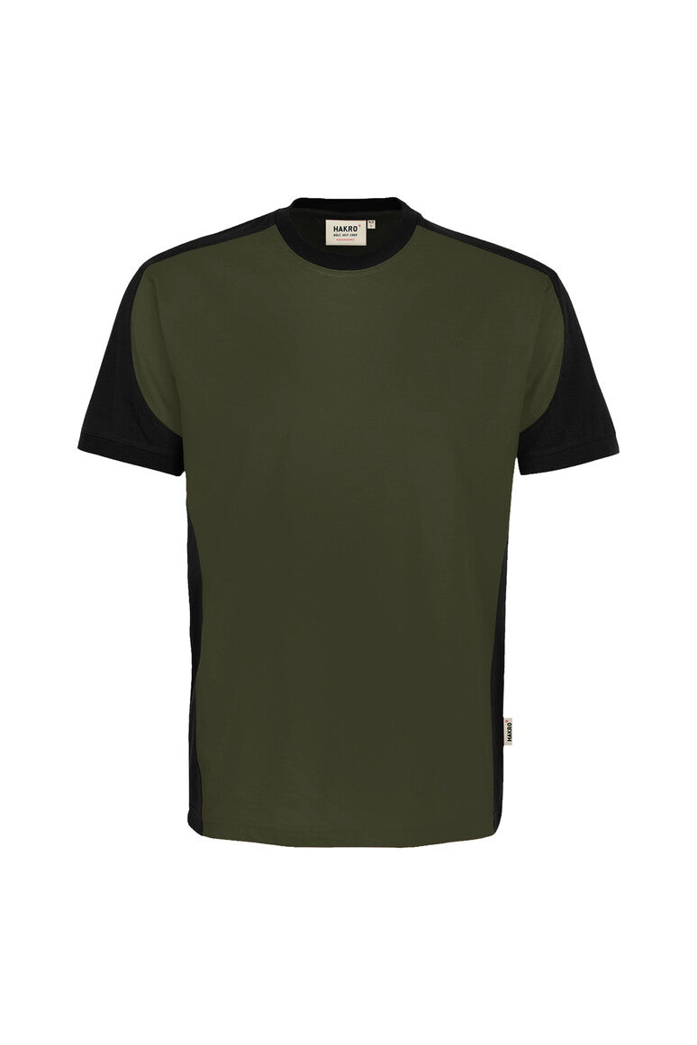 HAKRO T-Shirt Contrast MIKRALINAR ECO olive/schwarz