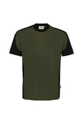 HAKRO T-Shirt Contrast MIKRALINAR ECO olive/schwarz