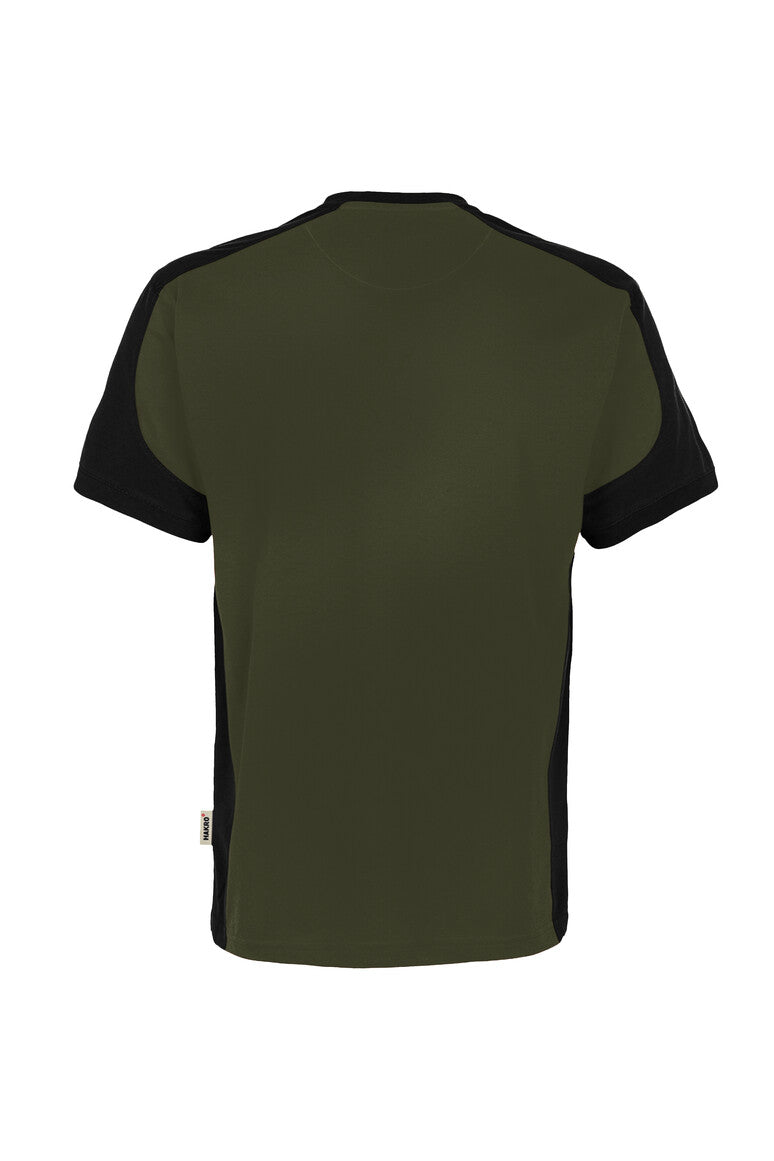 HAKRO T-Shirt Contrast MIKRALINAR ECO olive/schwarz