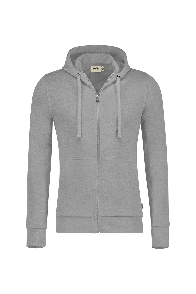 HAKRO Kapuzen-Sweatjacke Premium grau meliert