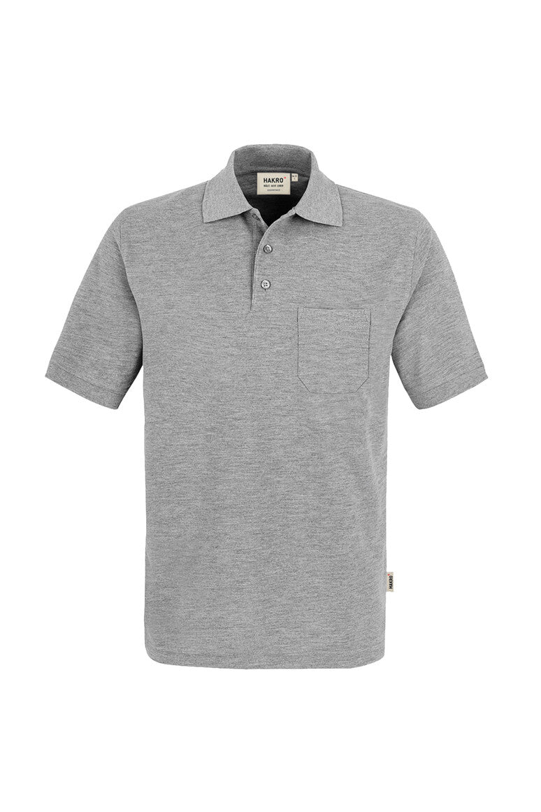 HAKRO Pocket-Poloshirt Top grau meliert