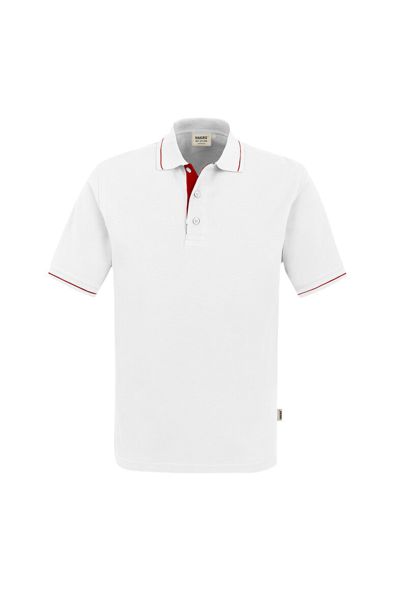 HAKRO Poloshirt Casual weiß/rot