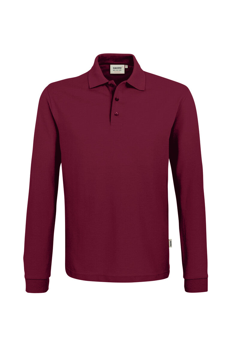 HAKRO Longsleeve-Poloshirt Mikralinar® weinrot