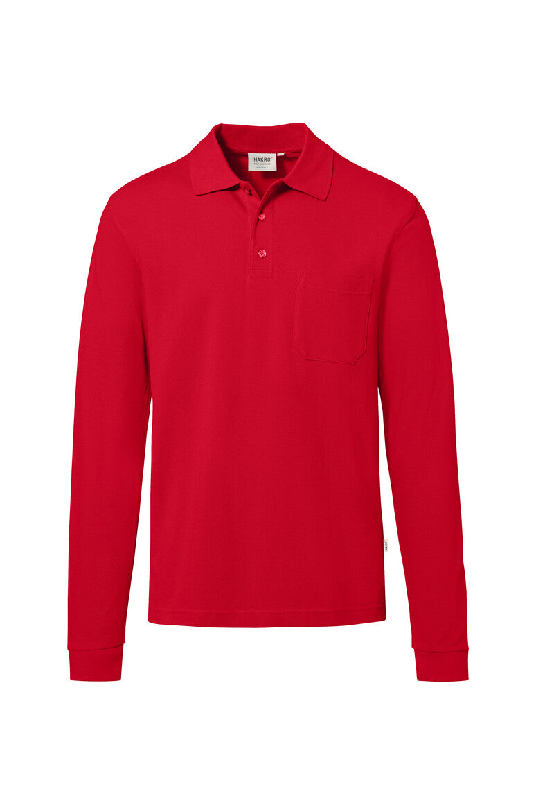 Pocket Longsleeve-Polo Mikralinar ECO rot