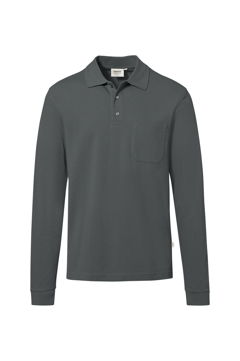 Pocket Longsleeve-Polo Mikralinar ECO anthrazit