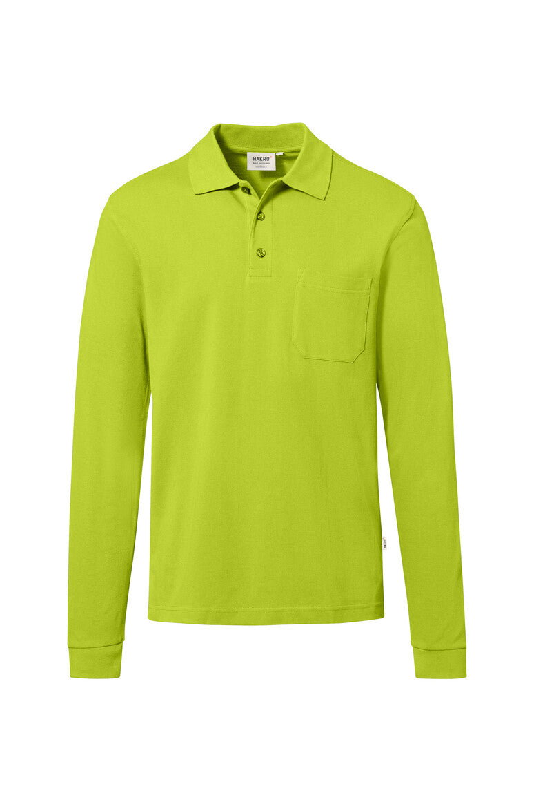 Pocket Longsleeve-Polo Mikralinar ECO kiwi