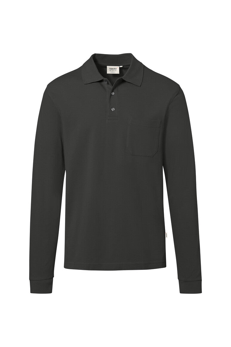 Pocket Longsleeve-Polo Mikralinar ECO karbongrau