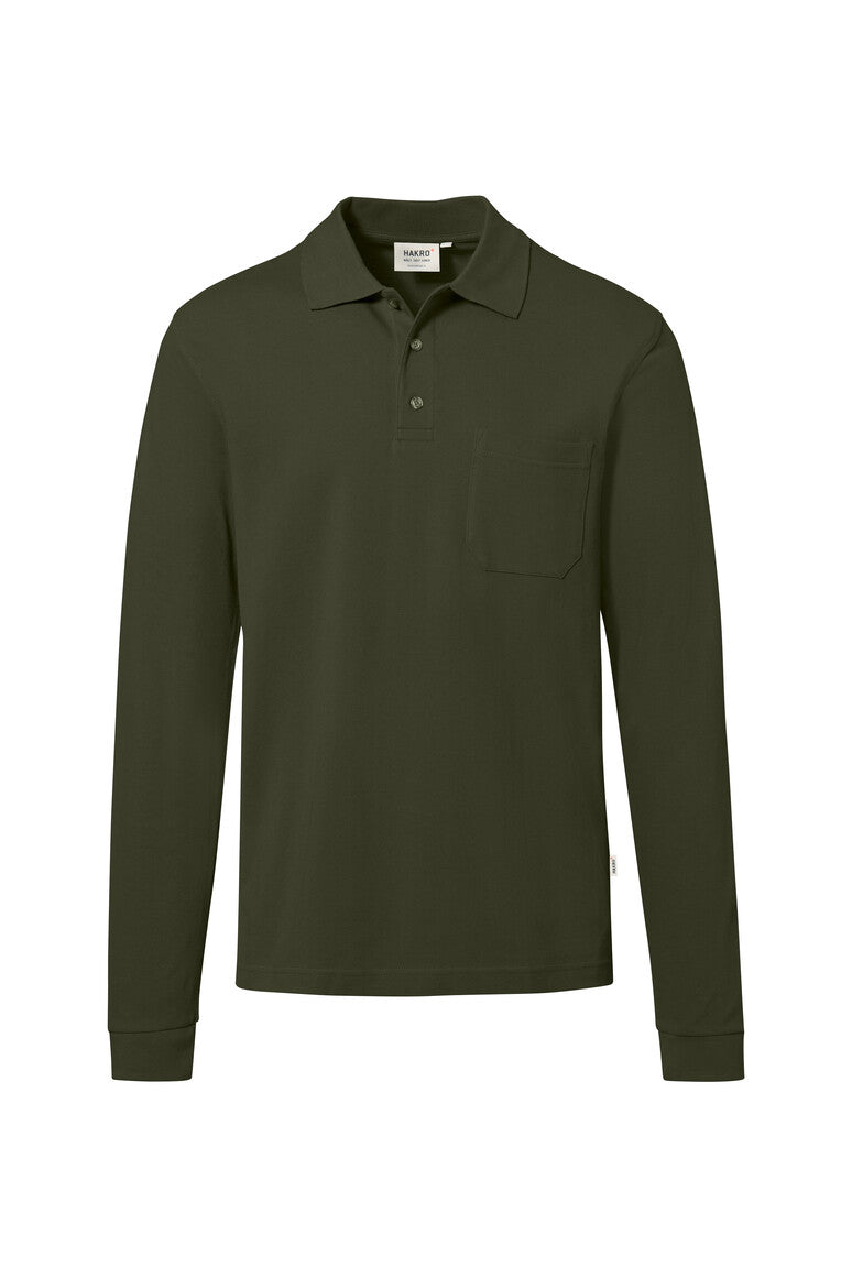 Pocket Longsleeve-Polo Mikralinar ECO olive