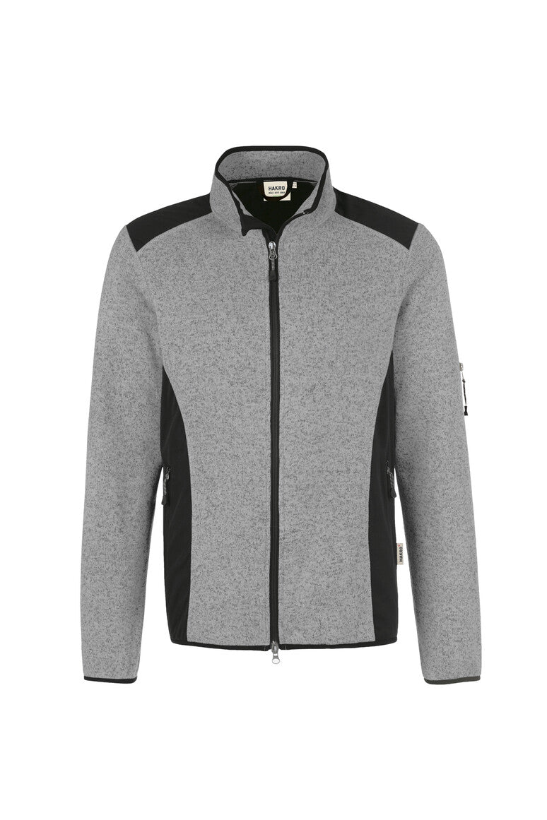 HAKRO Strickfleecejacke Dawson grau meliert