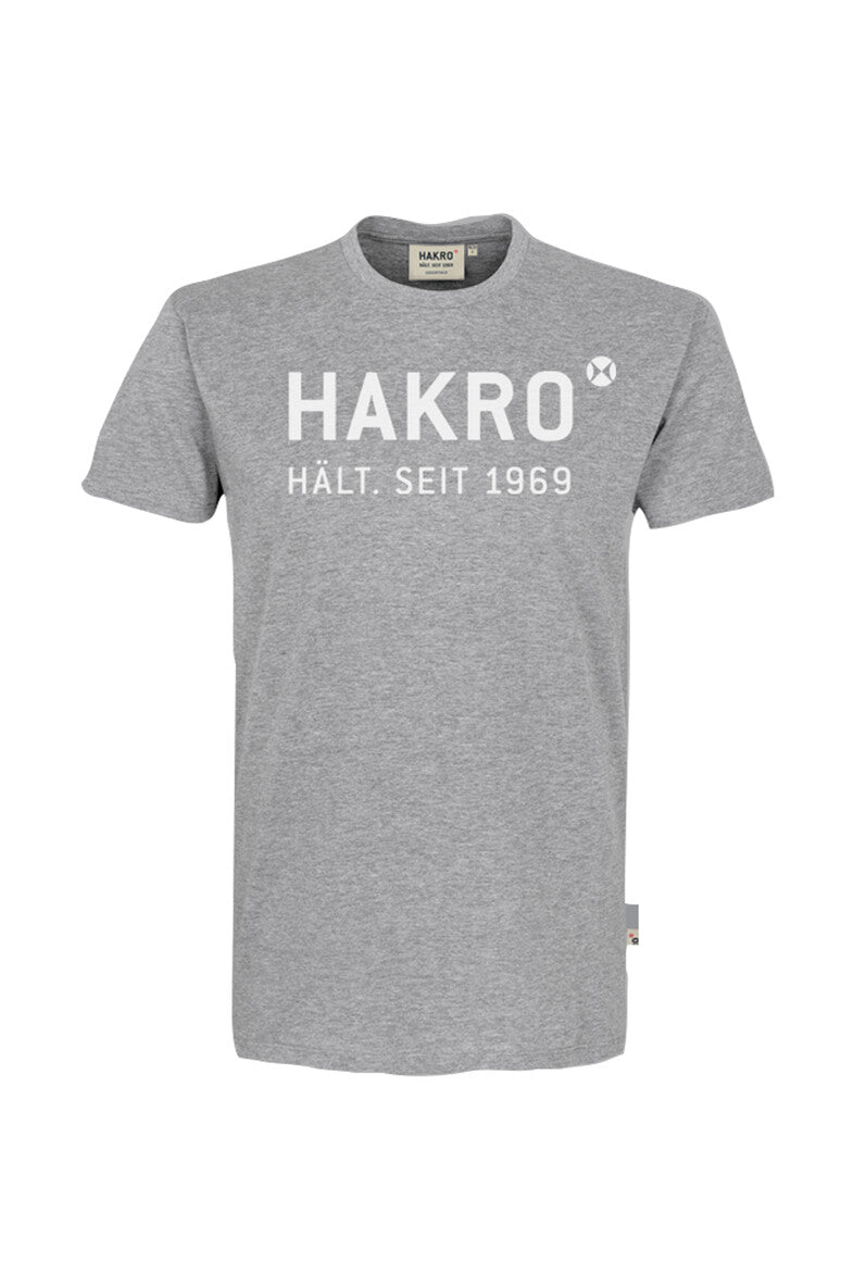HAKRO T-Shirt Logo grau meliert