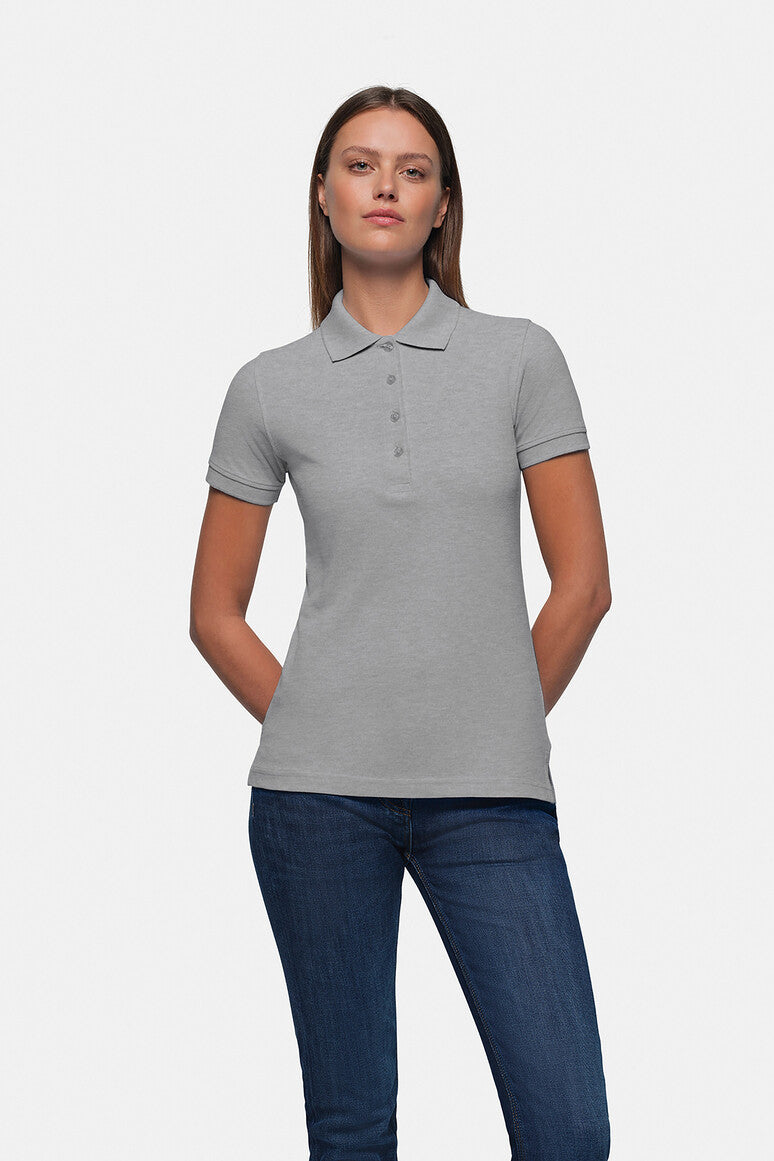 HAKRO Damen Poloshirt Classic grau meliert