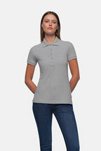 HAKRO Damen Poloshirt Classic grau meliert