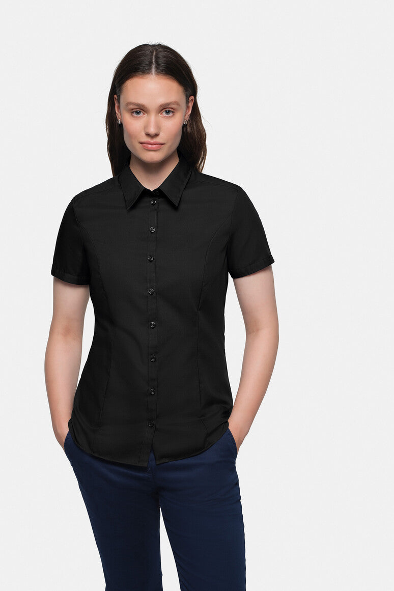 HAKRO 1/2-Arm Bluse Business schwarz