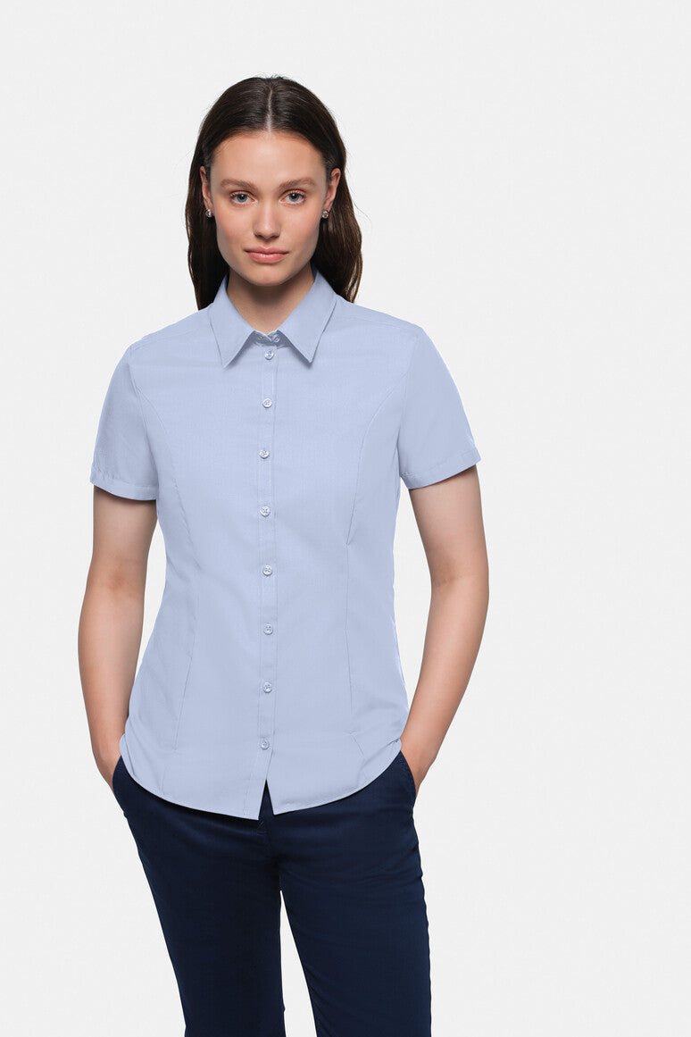 HAKRO 1/2-Arm Bluse Business himmelblau