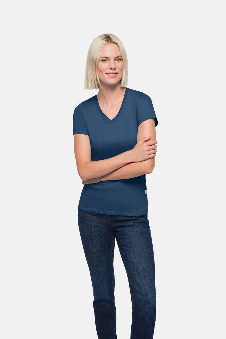 HAKRO Damen V-Shirt Classic marine