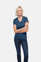 HAKRO Damen V-Shirt Classic marine