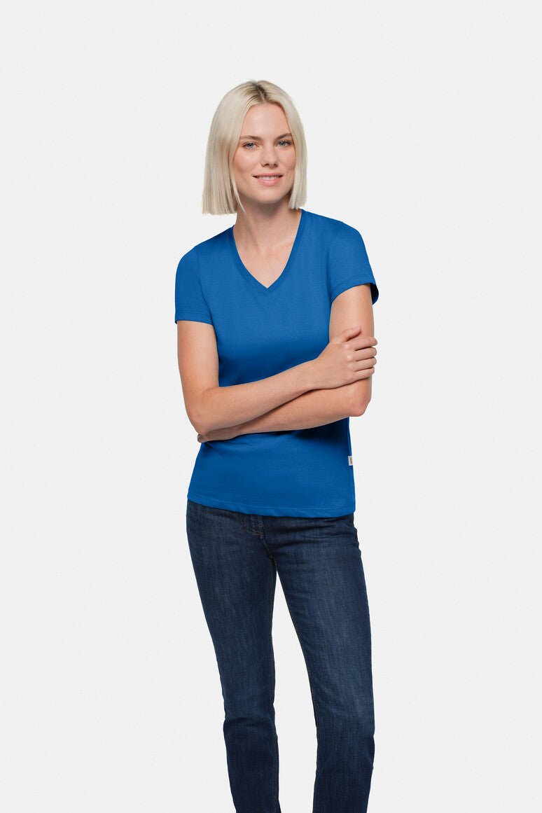 HAKRO Damen V-Shirt Classic royalblau