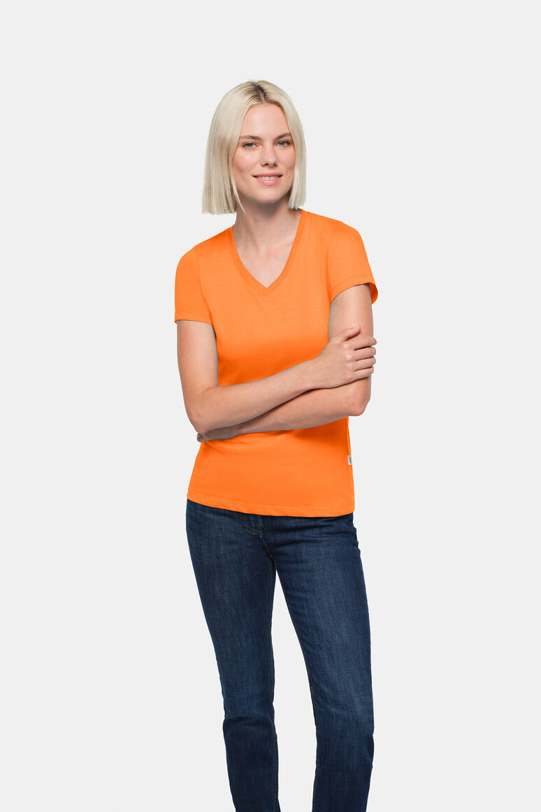 HAKRO Damen V-Shirt Classic orange