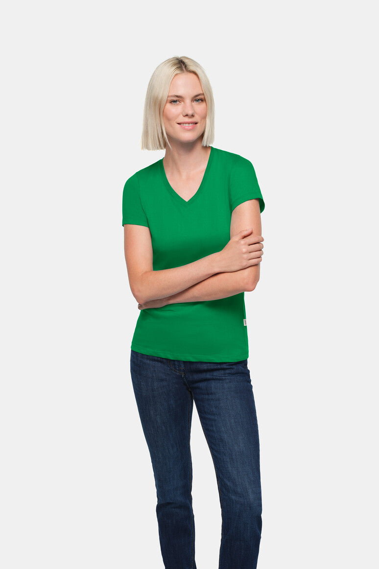 HAKRO Damen V-Shirt Classic kellygrün