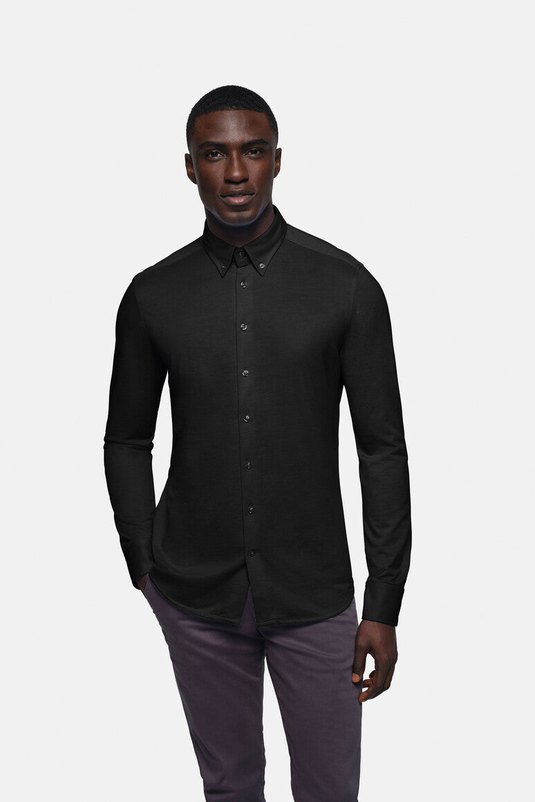 HAKRO Hemd Natural Stretch Regular schwarz