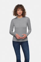 HAKRO Damen Pullover Premium-Baumwolle grau meliert