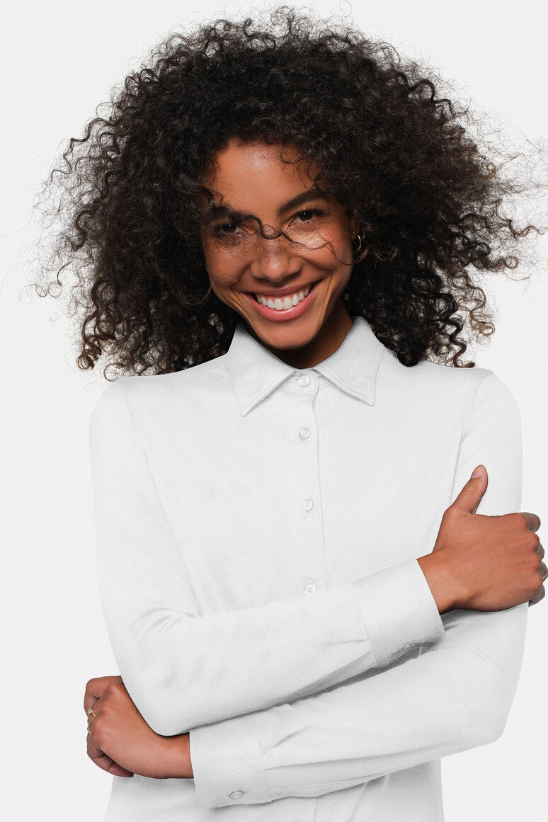 HAKRO COTTON TEC® Bluse weiß