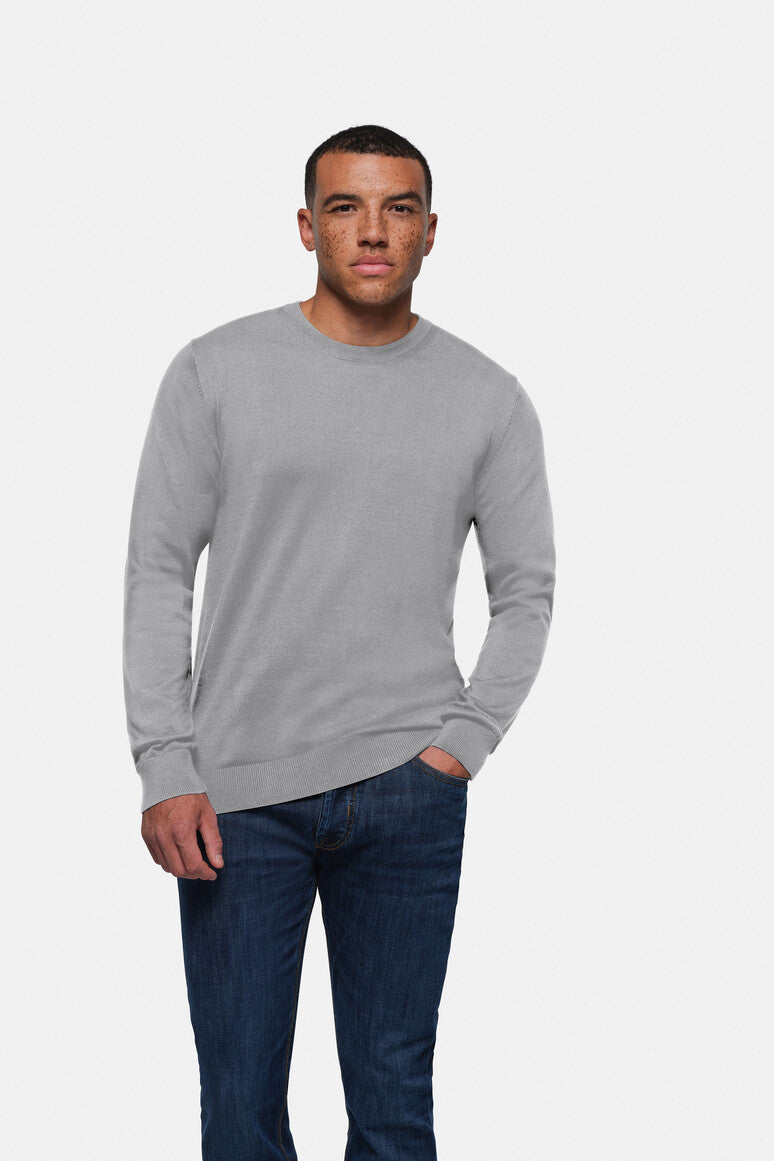 HAKRO Pullover Premium-Baumwolle grau meliert