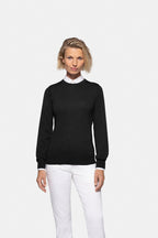 HAKRO Damen Pullover Merino-Wolle schwarz